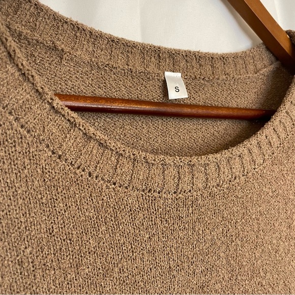 Women’s Brown Long Wide Sleeve Sweater Mini Dress Size Small - Picture 8 of 14